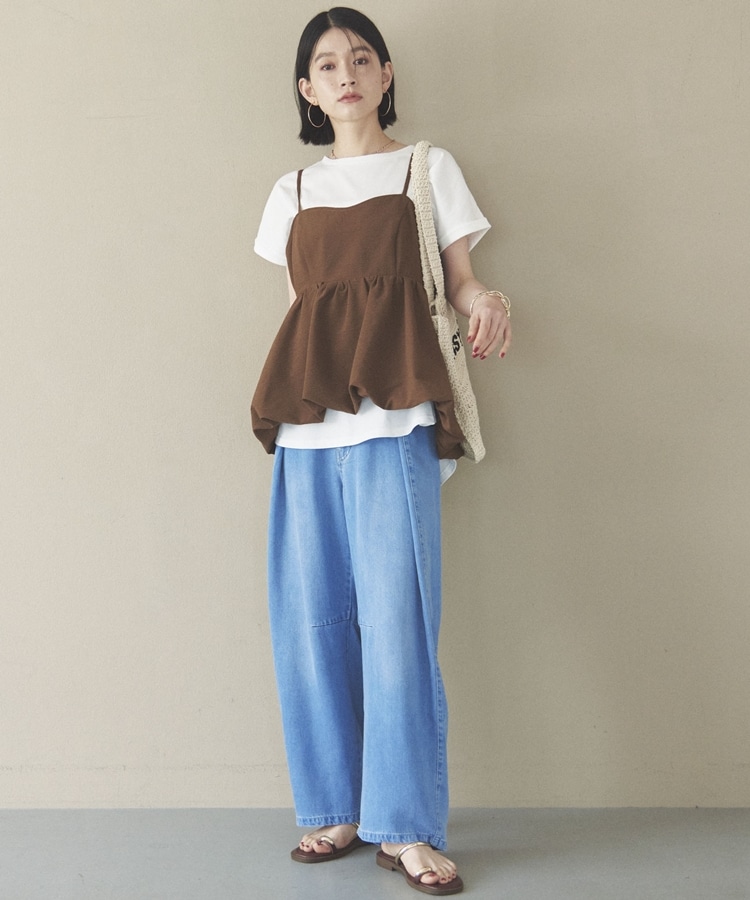 ソフトデニムワイドタックパンツ(36 BLUE): パンツ｜PMbox P&M