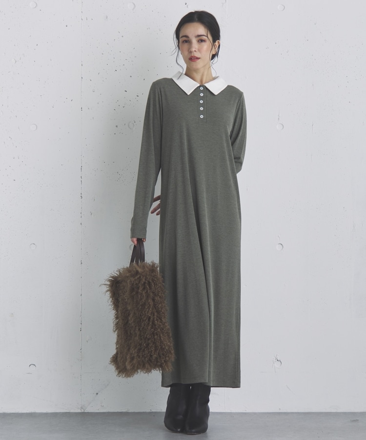 ポロカットロングワンピース(F KHAKI): ワンピース｜PMbox P&M