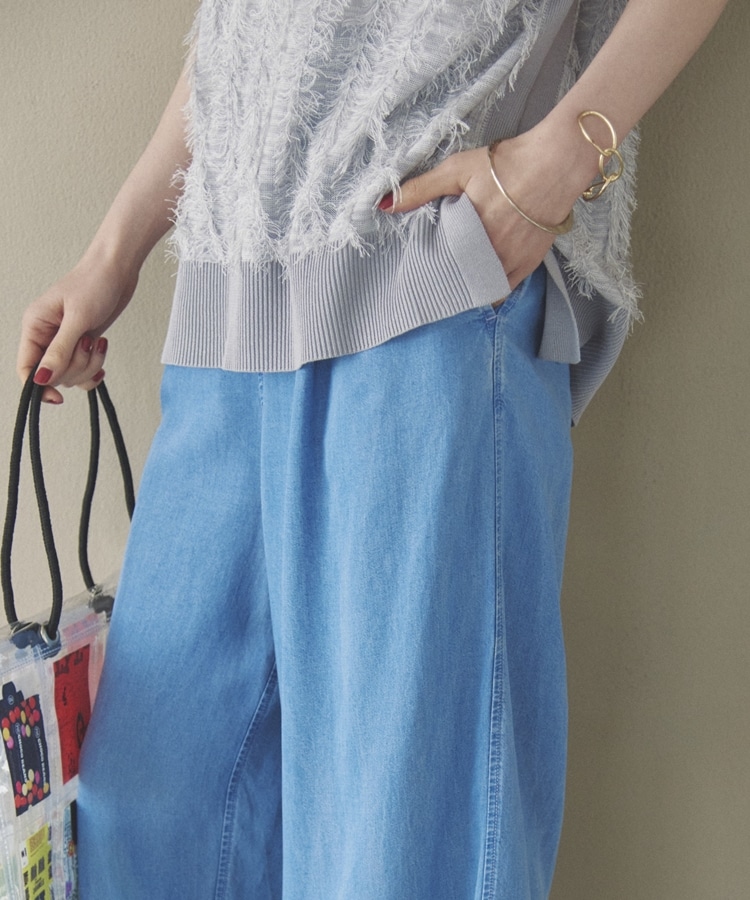 ソフトデニムワイドパンツ(36 SAX): パンツ｜PMbox P&M OFFICIAL