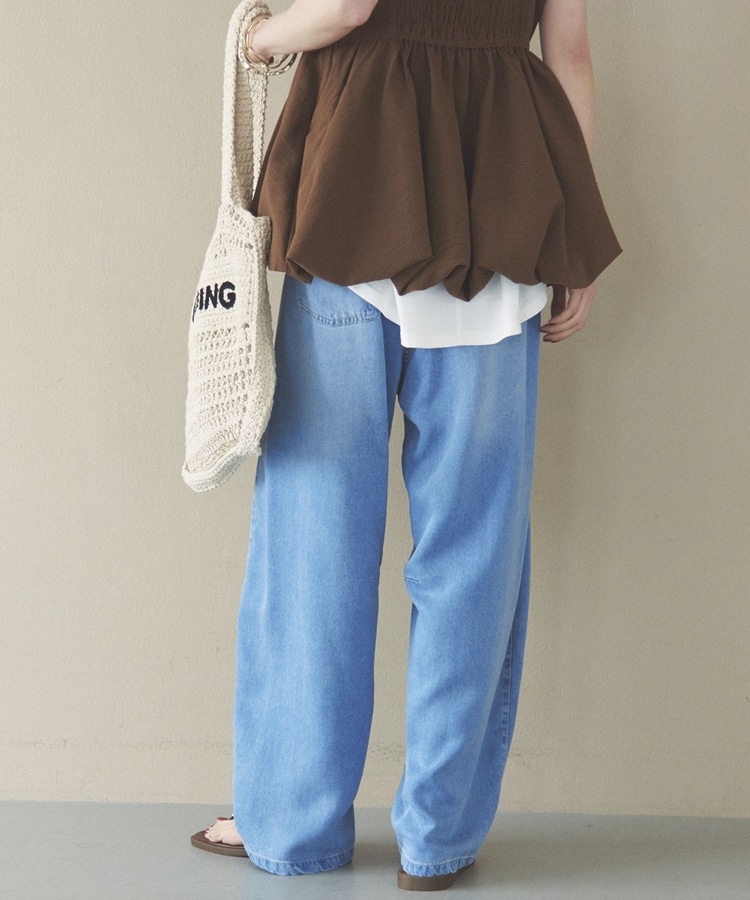 ソフトデニムワイドタックパンツ(36 BLUE): パンツ｜PMbox P&M