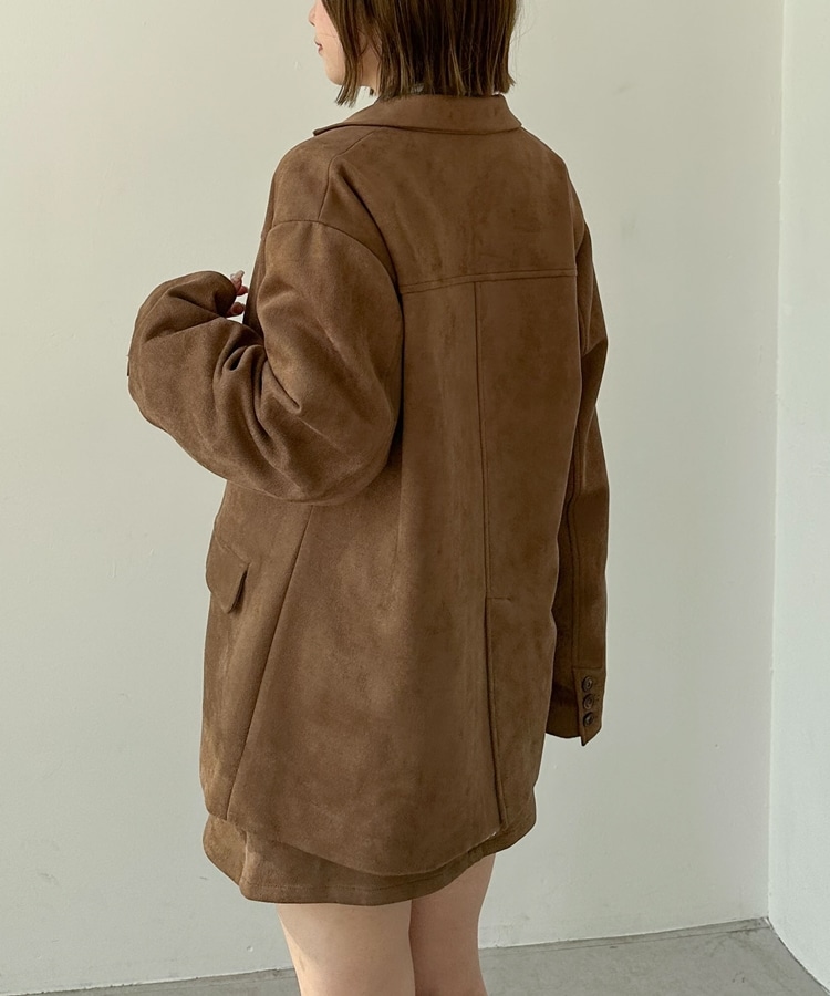 SETUP対応】スウェードテーラードジャケット(M BROWN): アウター