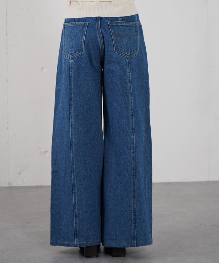 ロゴ刺繍ワイドデニム(S BLUE): パンツ｜PMbox P&M OFFICIAL ONLINE