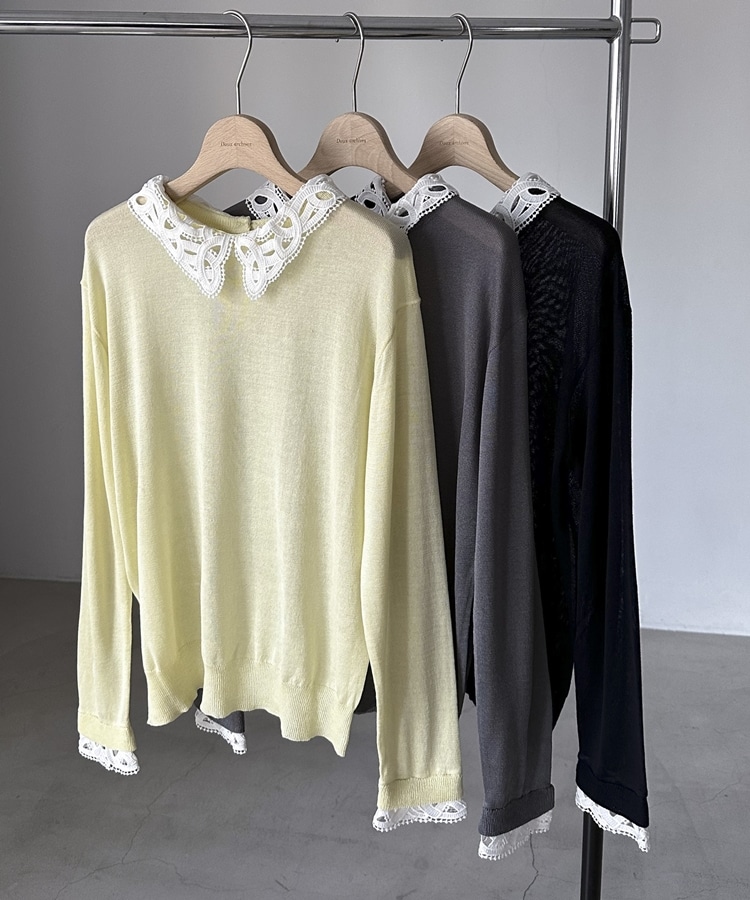 レースカラーニット(F YELLOW): トップス｜PMbox P&M OFFICIAL ONLINE