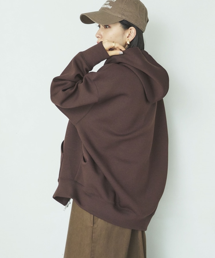 もちもち/新色追加】W ZIP ボンディングBIGパーカー(38 GRAY