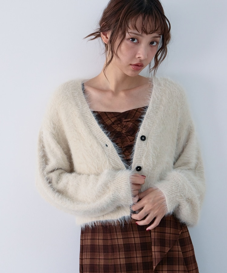 メランジフェザーニットカーディガン(M IVORY): トップス｜PMbox P&M