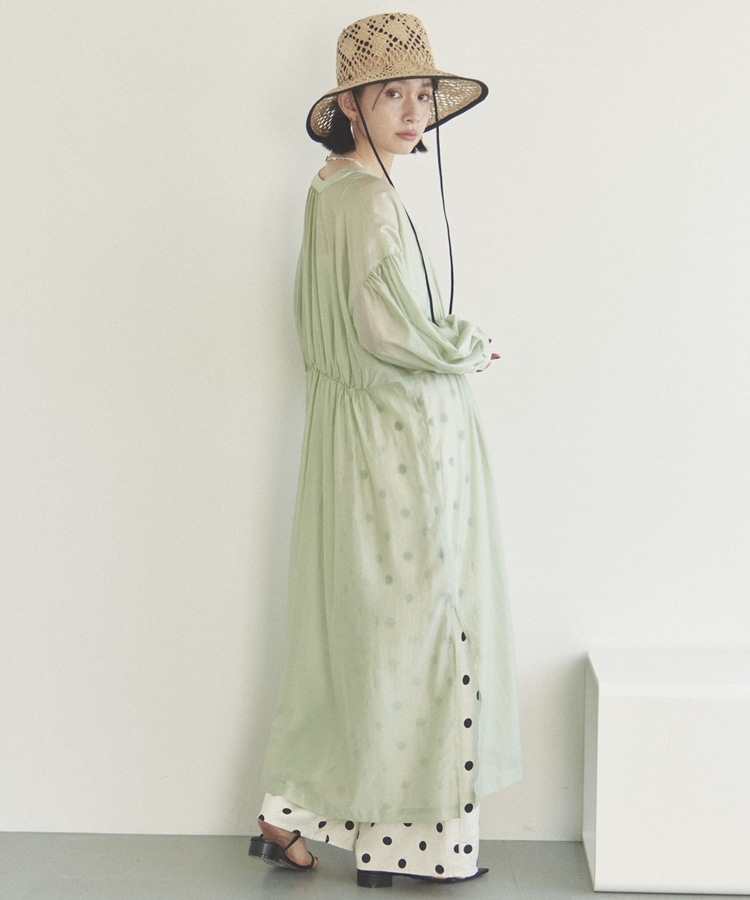 シアーギャザーシャツワンピース(F MINT GREEN): ワンピース｜PMbox