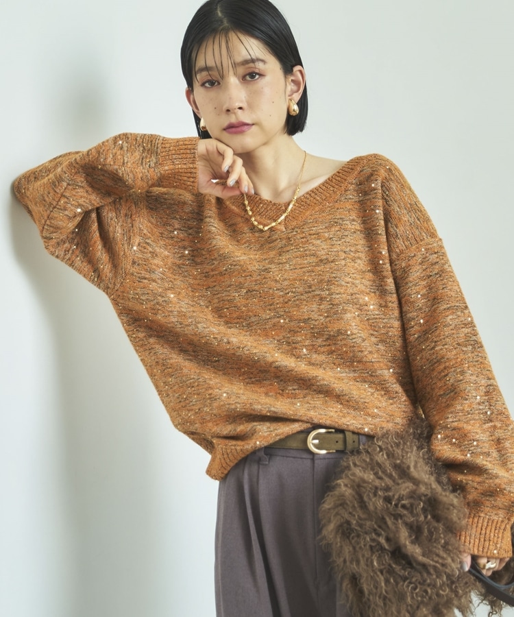 MIXヤーン2WAYニットプルオーバー(F ORANGE): トップス｜PMbox