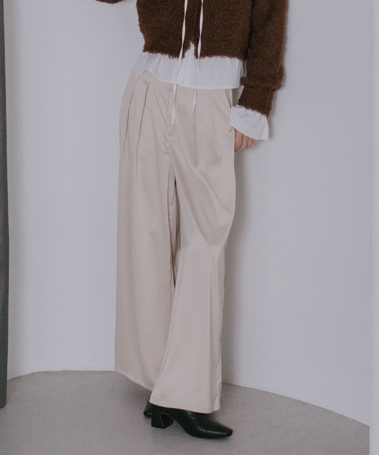 サテンタックパンツ(M BEIGE): パンツ｜PMbox P&M OFFICIAL ONLINE