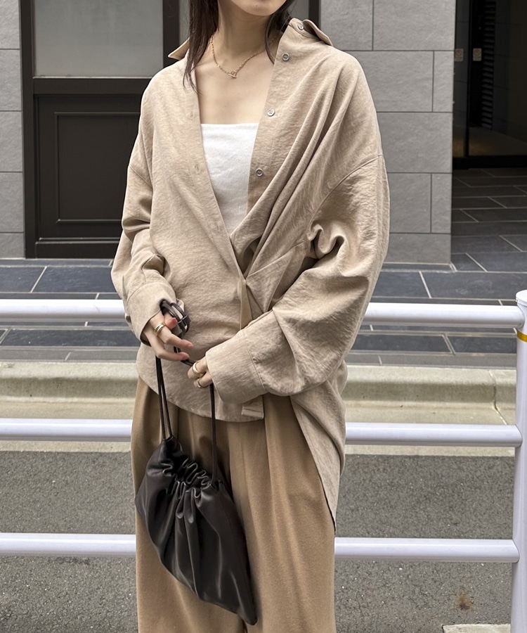 ヴィンテージサテン2WAYシャツ(F BEIGE): トップス｜PMbox P&M