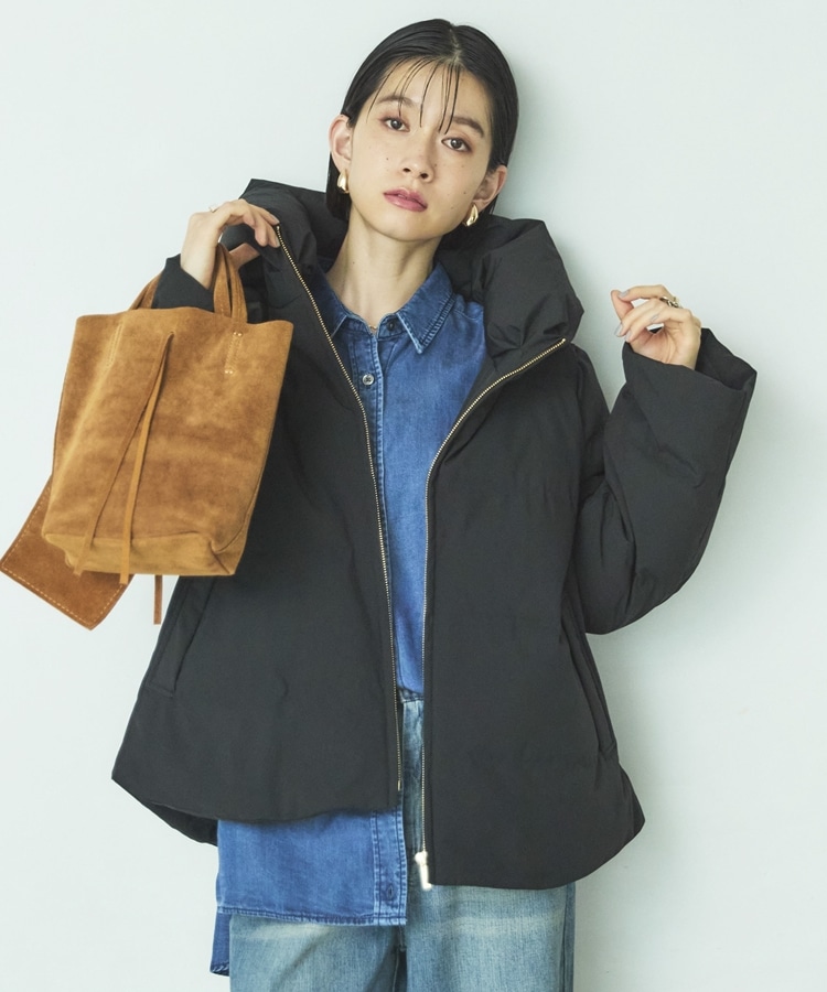 Mサイズ追加】シームレスボリュームカラーダウン(F CHARCOAL GRAY