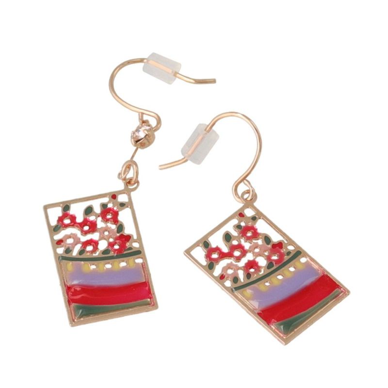 ピアス 花札 桜に幕 松に鶴 芒に月 ストーン サージカルステンレス