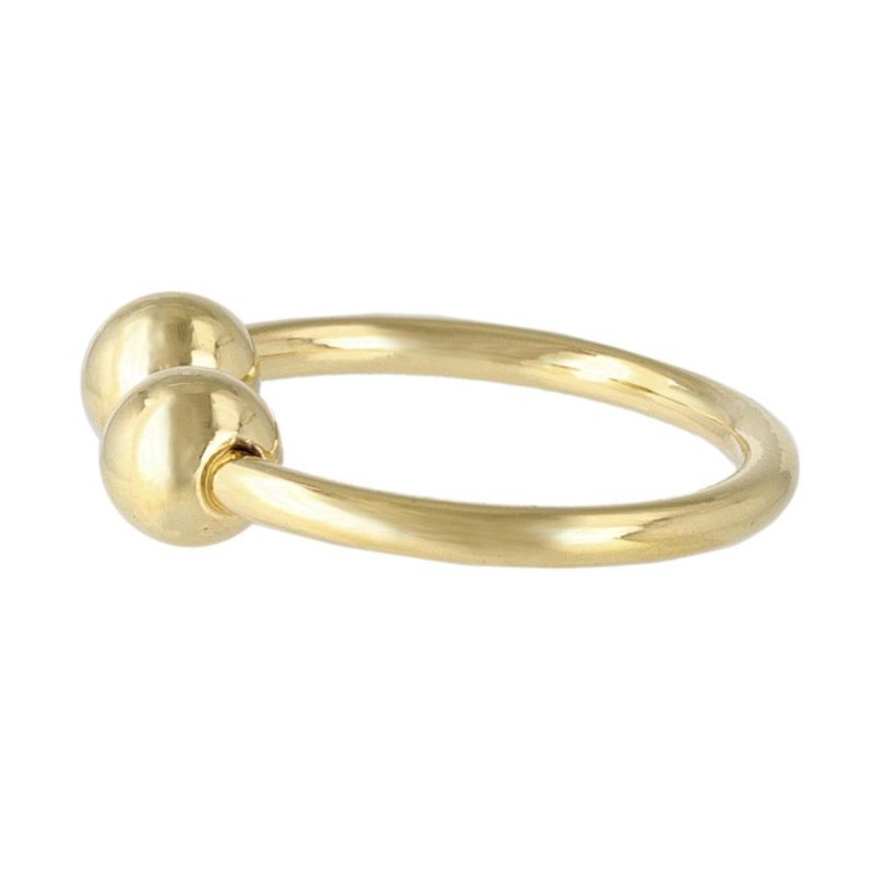 リング ニッケルフリー メタル ミニ ダブル ボール 12号 指輪