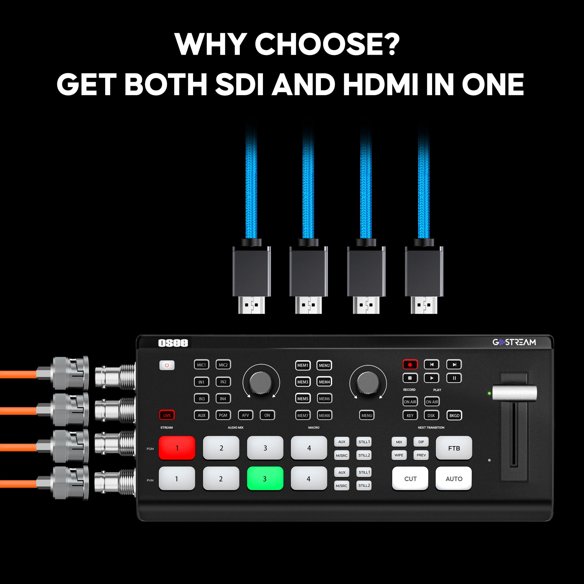 GoStream Duet: SDI Live Stream Switcher with NDI & Multi-Camera