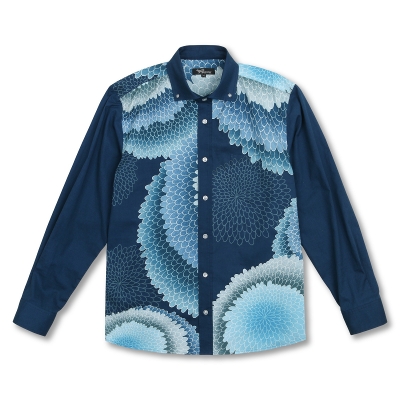 静嘉堂文庫美術館 ボタンダウンシャツ ＜曜変天目＞ | 京友禅アロハ