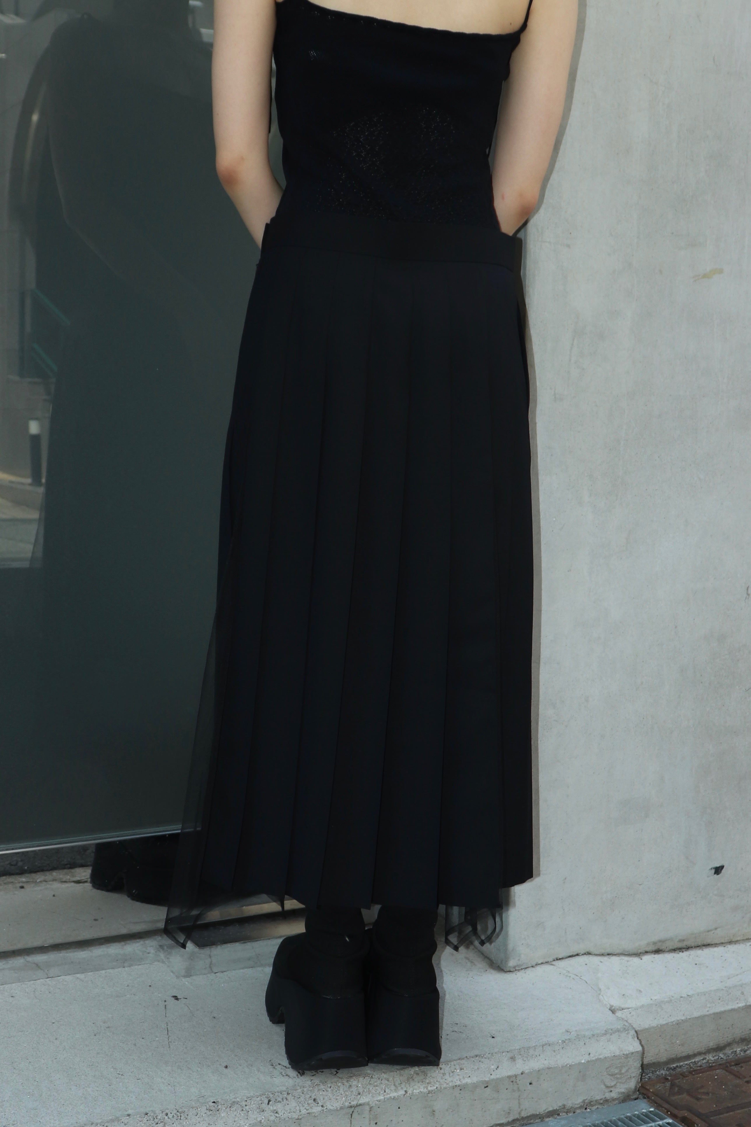 FETICO(フェティコ)のWOOL & TULLE COMBINED PLEATED SKIRT(スカート