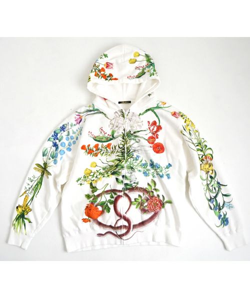 AHCAHCUM あちゃちゅむ お花の体ジップパーカー（シロ）