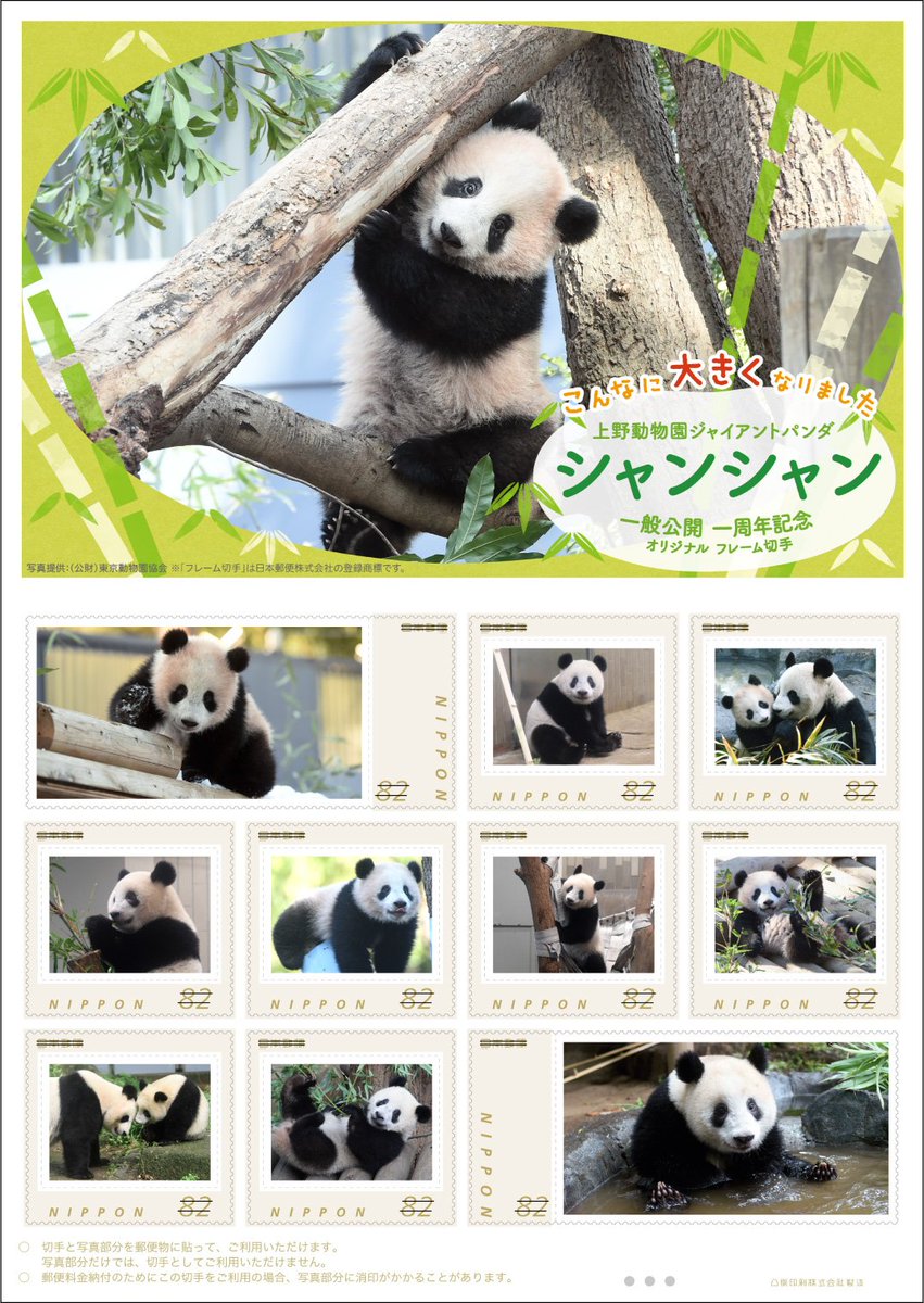 日本郵便 東京支社】オリジナル フレーム切手セット「上野動物園