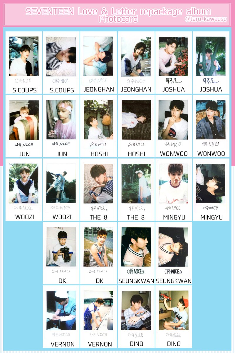 SEVENTEEN セブチ リパケ Love&Letter Repackage Album フォトカード