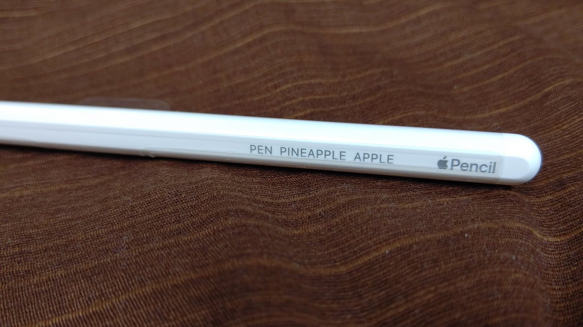 新しい Apple Pencil が届きました。つい、こんな刻印をお願いして