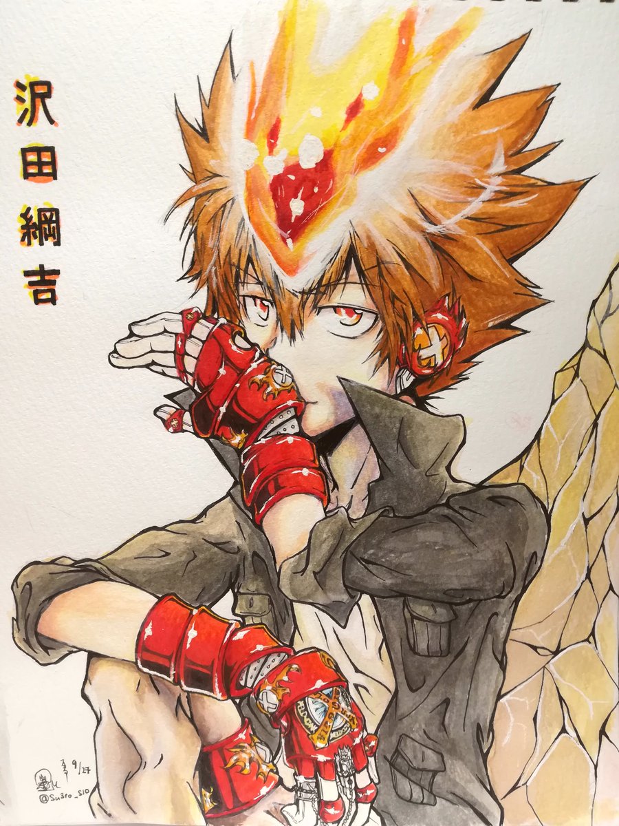 ツナくんかっこいい！！！これが今まで1番いいアナログ絵って思う