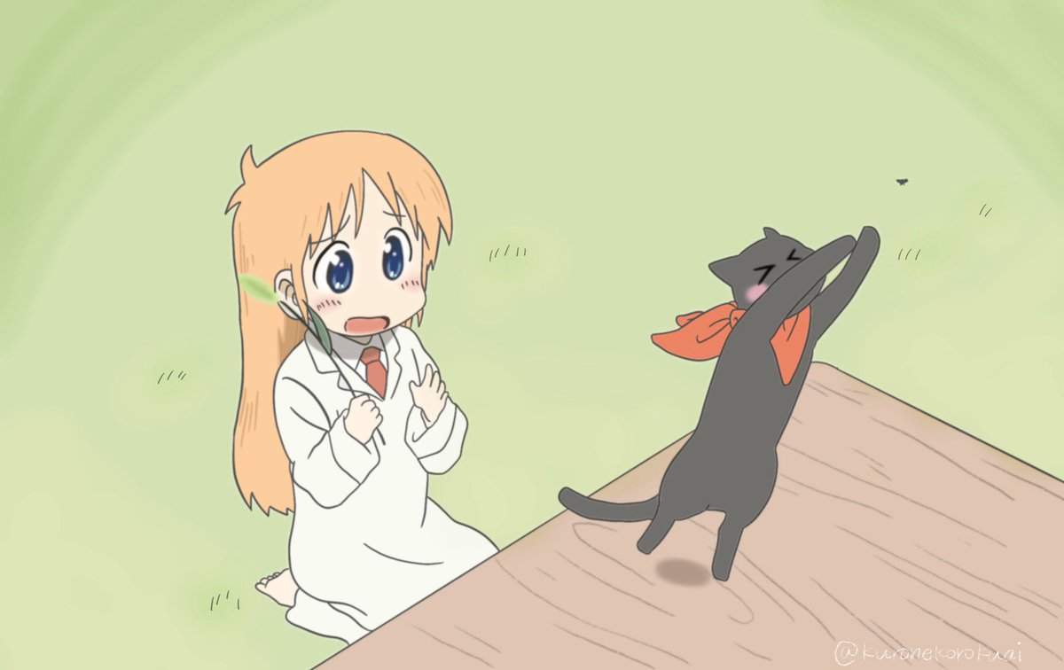 アニメ模写4日目】日常のはかせと阪本さんを描きました❣ 繊細なぼかし