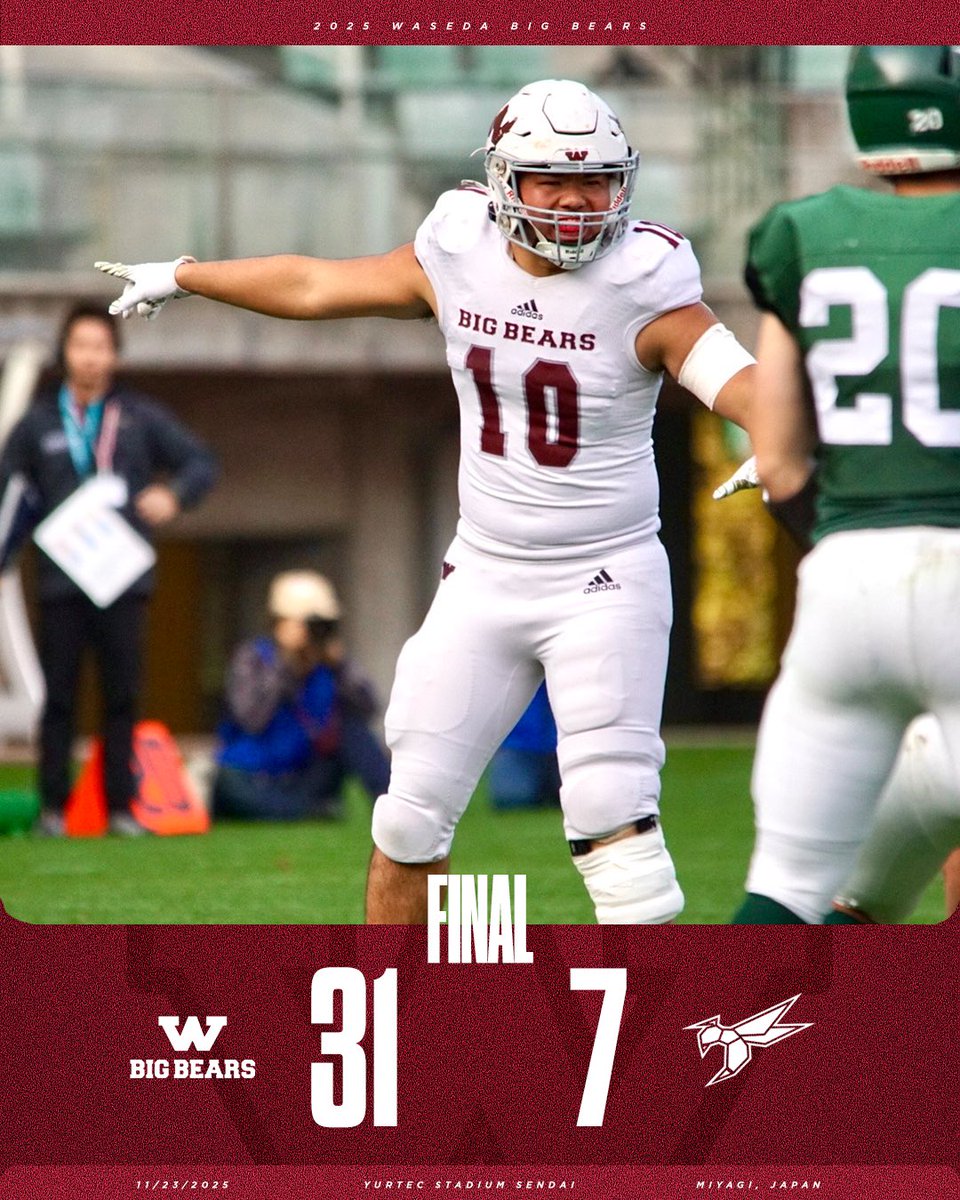 東北大学戦 勝利】 11/23(日)に行われました東北大学戦は、31-7で勝利