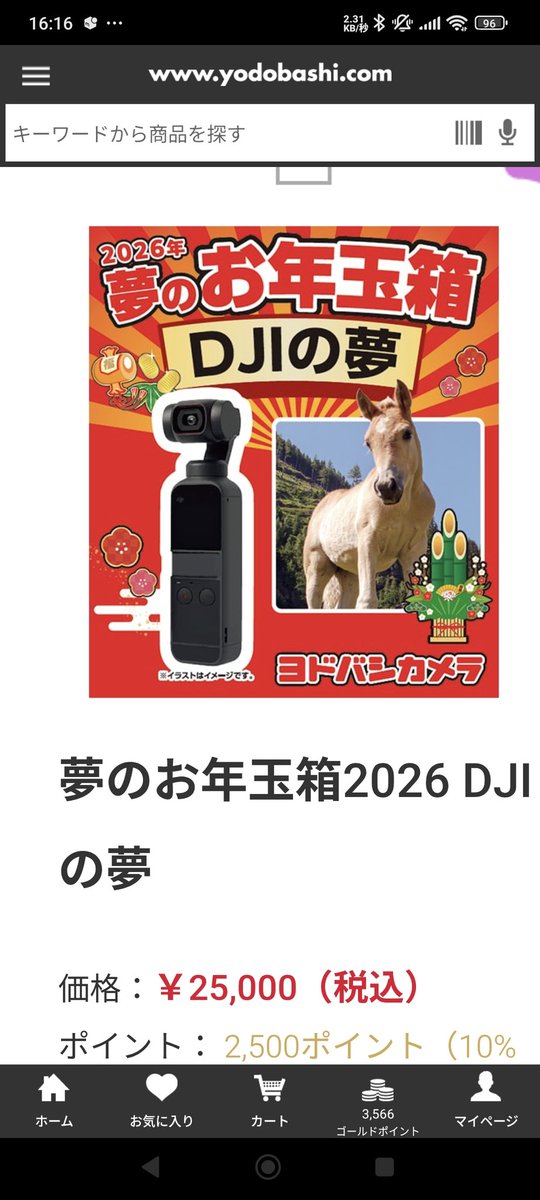 ヨドバシのDJIの夢福袋はpocket 2か〜 もうちょい高くて3ならいってた