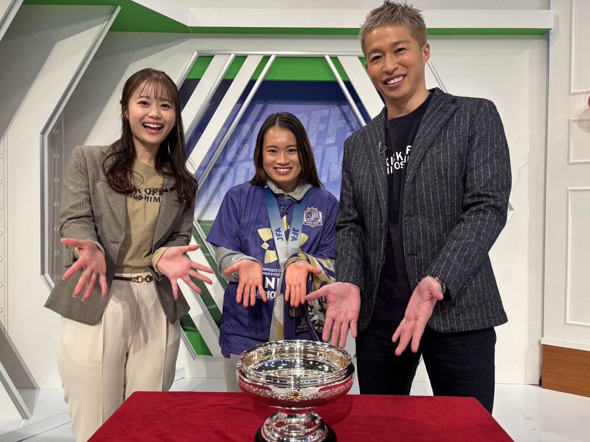 広島ホームテレビ『KICK OFF! HIROSHIMA』に、#柳瀬楓菜 選手が生出演