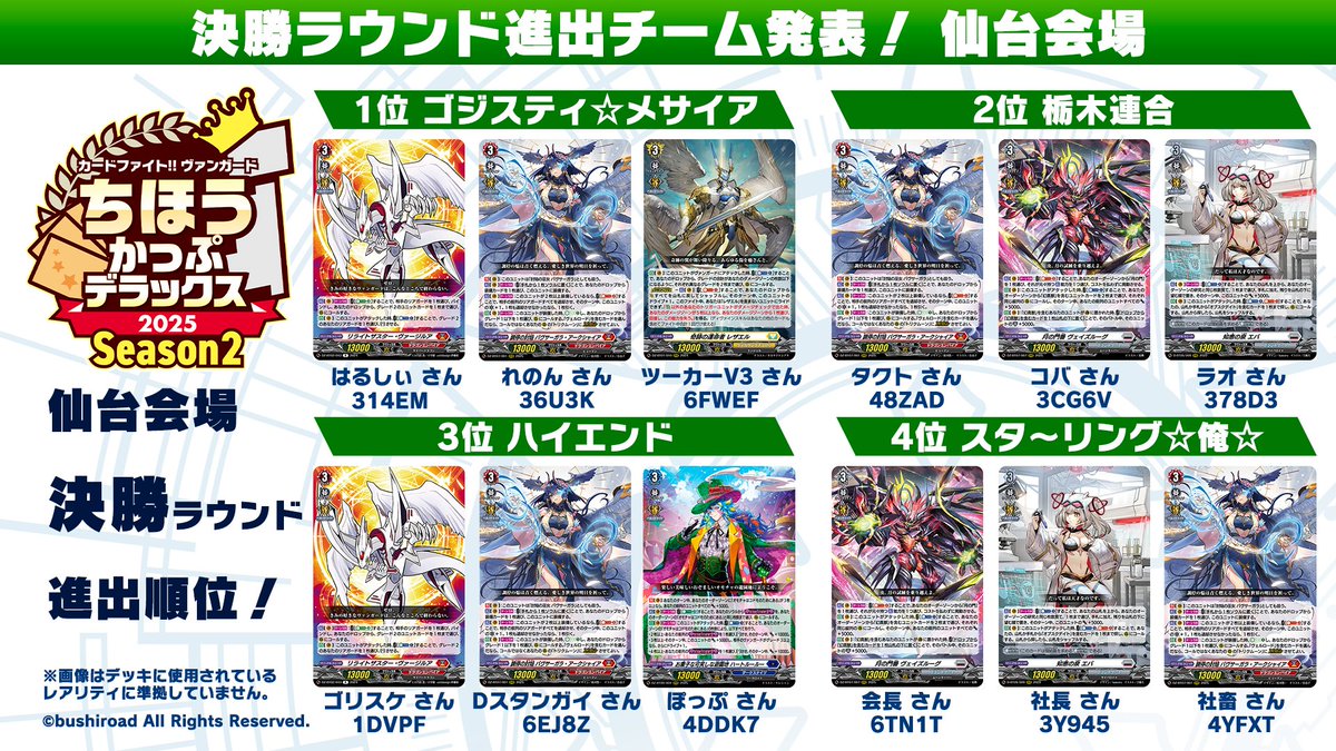 ちほうかっぷ #デラックス 2025 Season2 仙台会場 結果発表🎉 ✨決勝