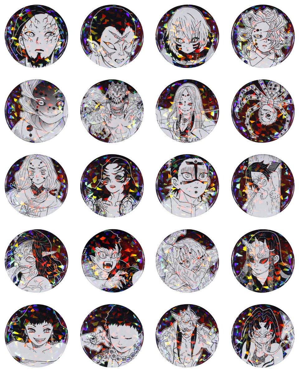 鬼滅の刃』オールスター缶バッジ『#鬼滅の刃』にて登場した鬼たちが
