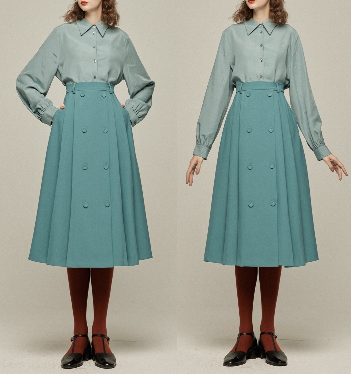 9月1日(月)再販開始 《羊にまつ毛はあったっけ？》Jacket,Skirt/Blue