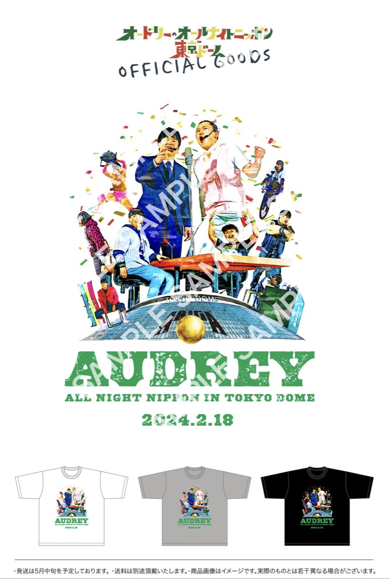 オードリーのオールナイトニッポンin東京ドーム」記念Tシャツ デザイン