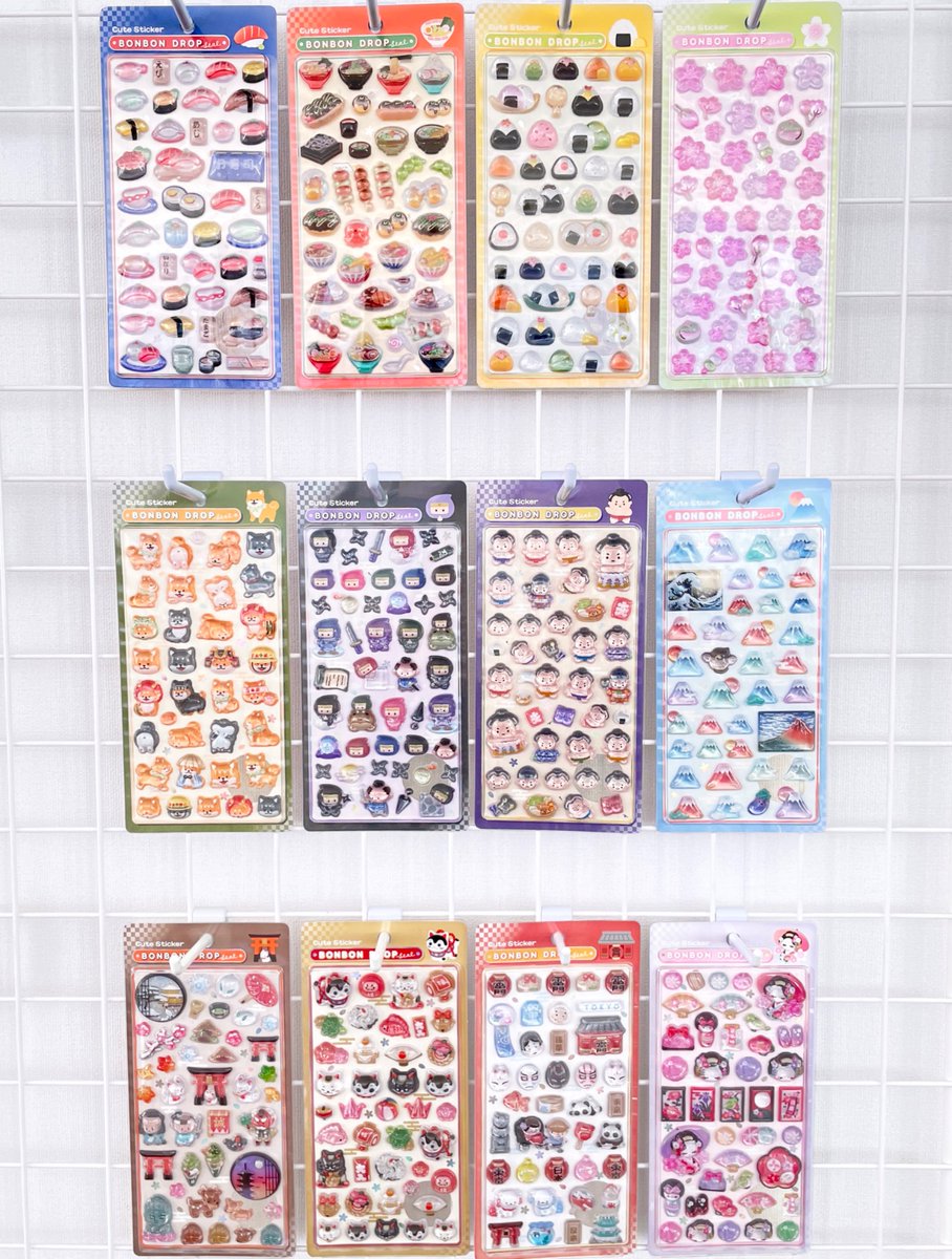 ⠀ ボンボンドロップシールの 新シリーズ「和柄」は 下記店舗に順次