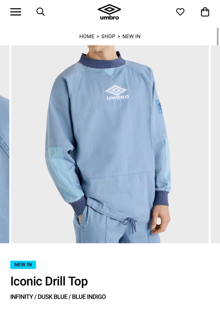 リアムが来てたアンブロのドリルトップが再販してるー！ レトロ感が