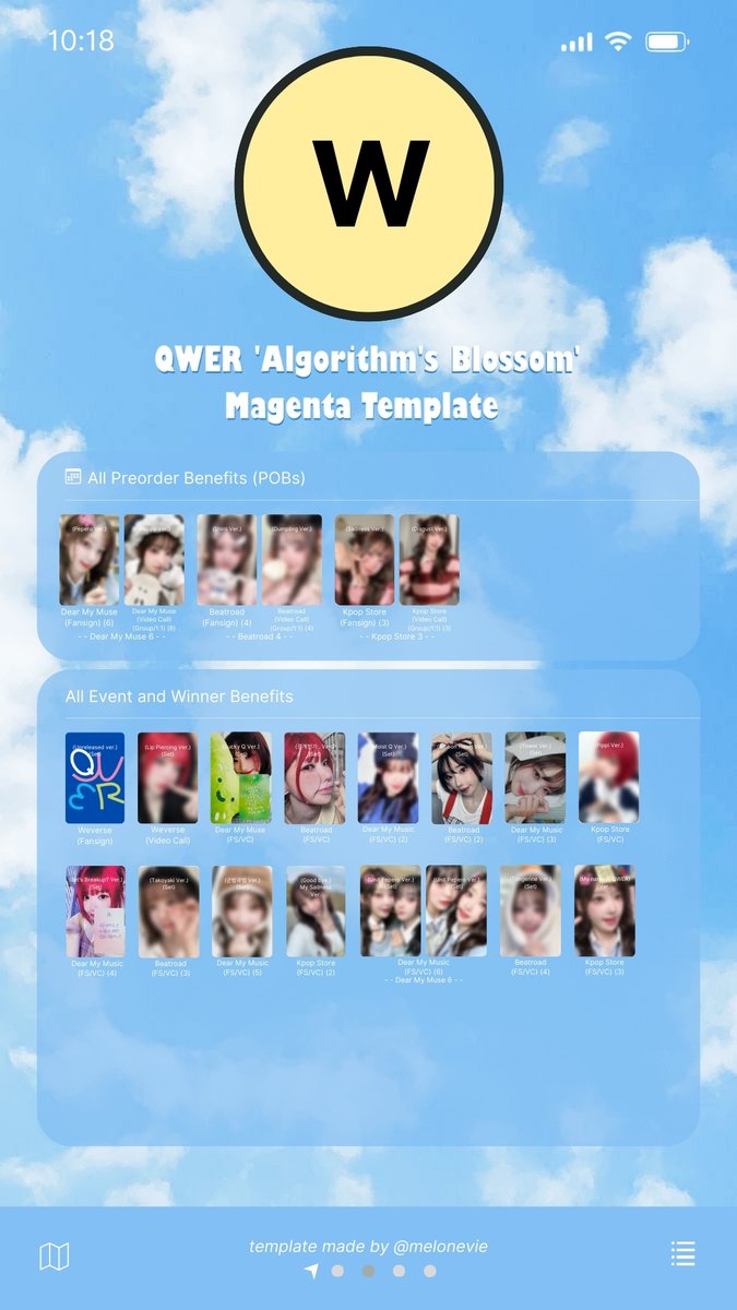 QWER 'Algorithm's Blossom' Photocard Template Chodan and Magenta +