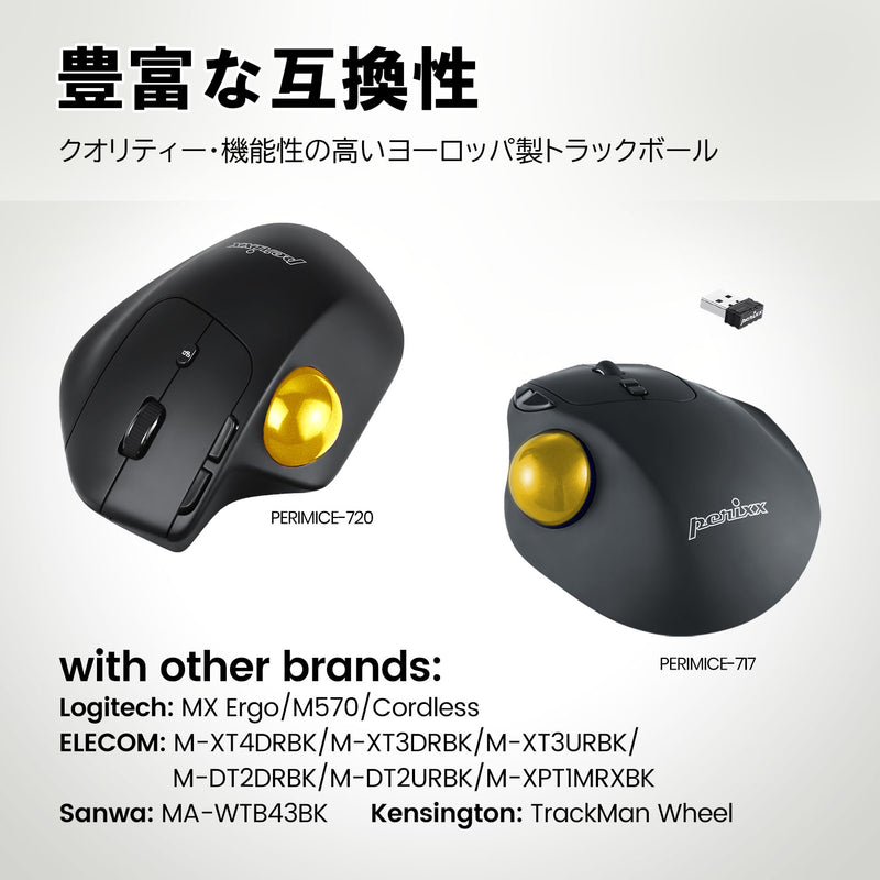 PERIPRO-303GGO ゴールド 34mmトラックボール交換用 光沢仕上げ