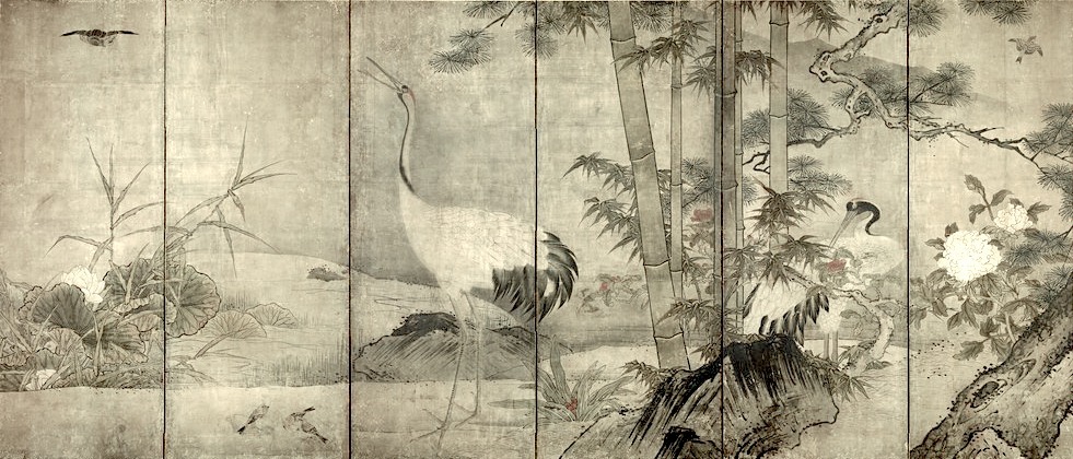 雪舟の「四季花鳥図」 : 一語一絵