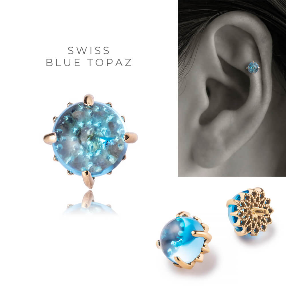 ロイヤルブルームーンストーン スイスブルートパーズ スモーキー