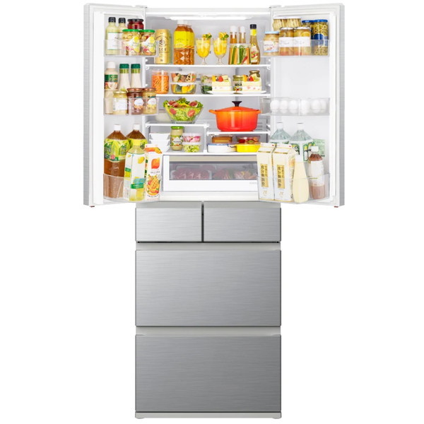 日立 R-H54T(S) シルバー [冷蔵庫 (540L・フレンチドア/観音開き