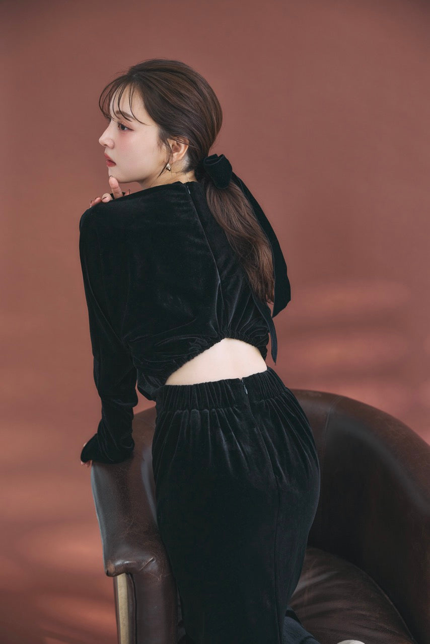 グロッシーベロアドレープドレス – poláura OFFICIAL ONLINE STORE