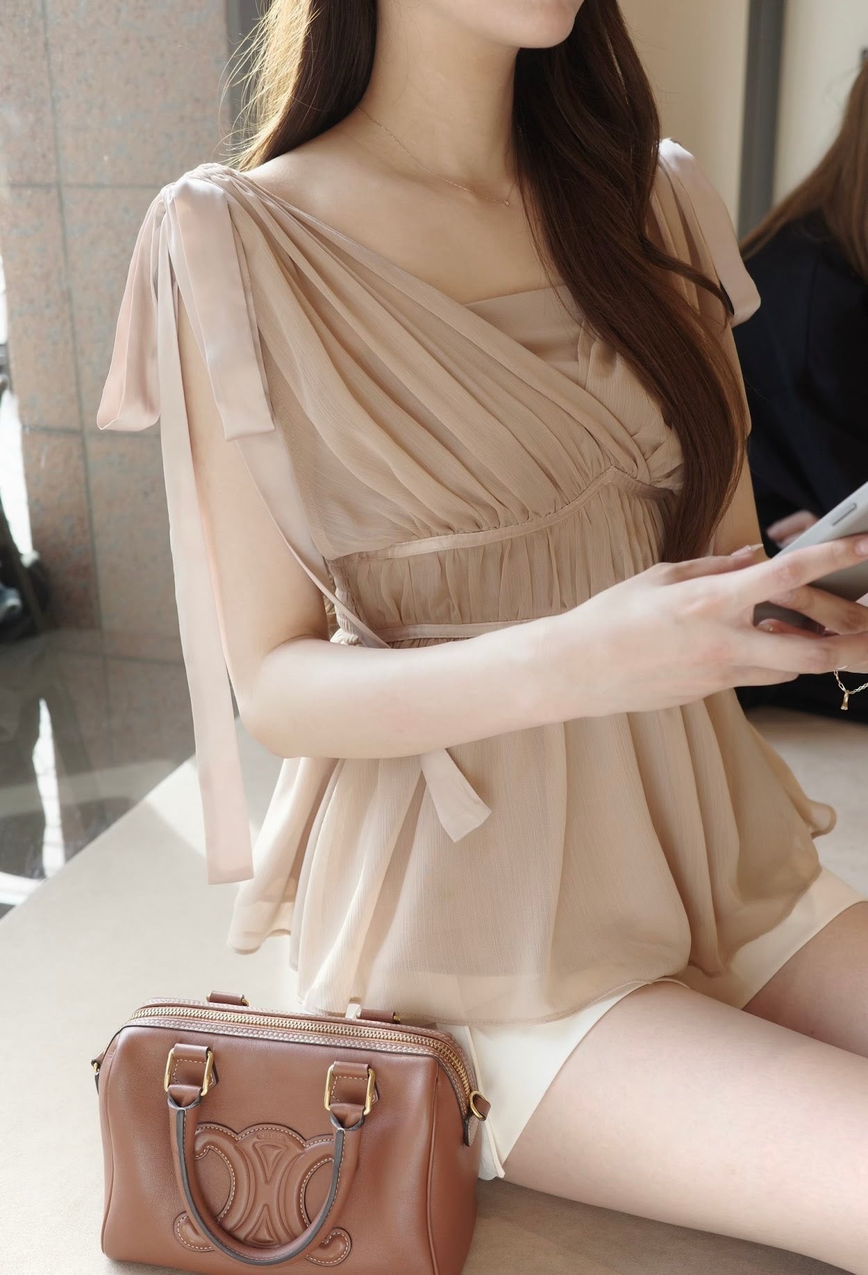 ショルダーリボンシフォンブラウス – poláura OFFICIAL ONLINE STORE