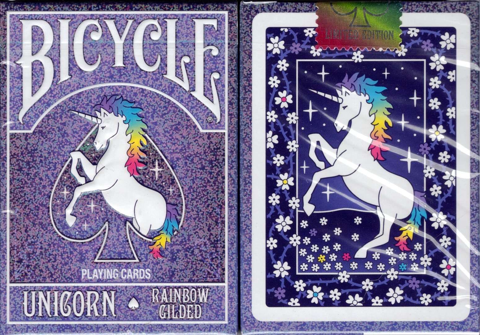 Unicorn Rainbow Gilded Bicycle Playing Cards | PlayingCardDecks.com