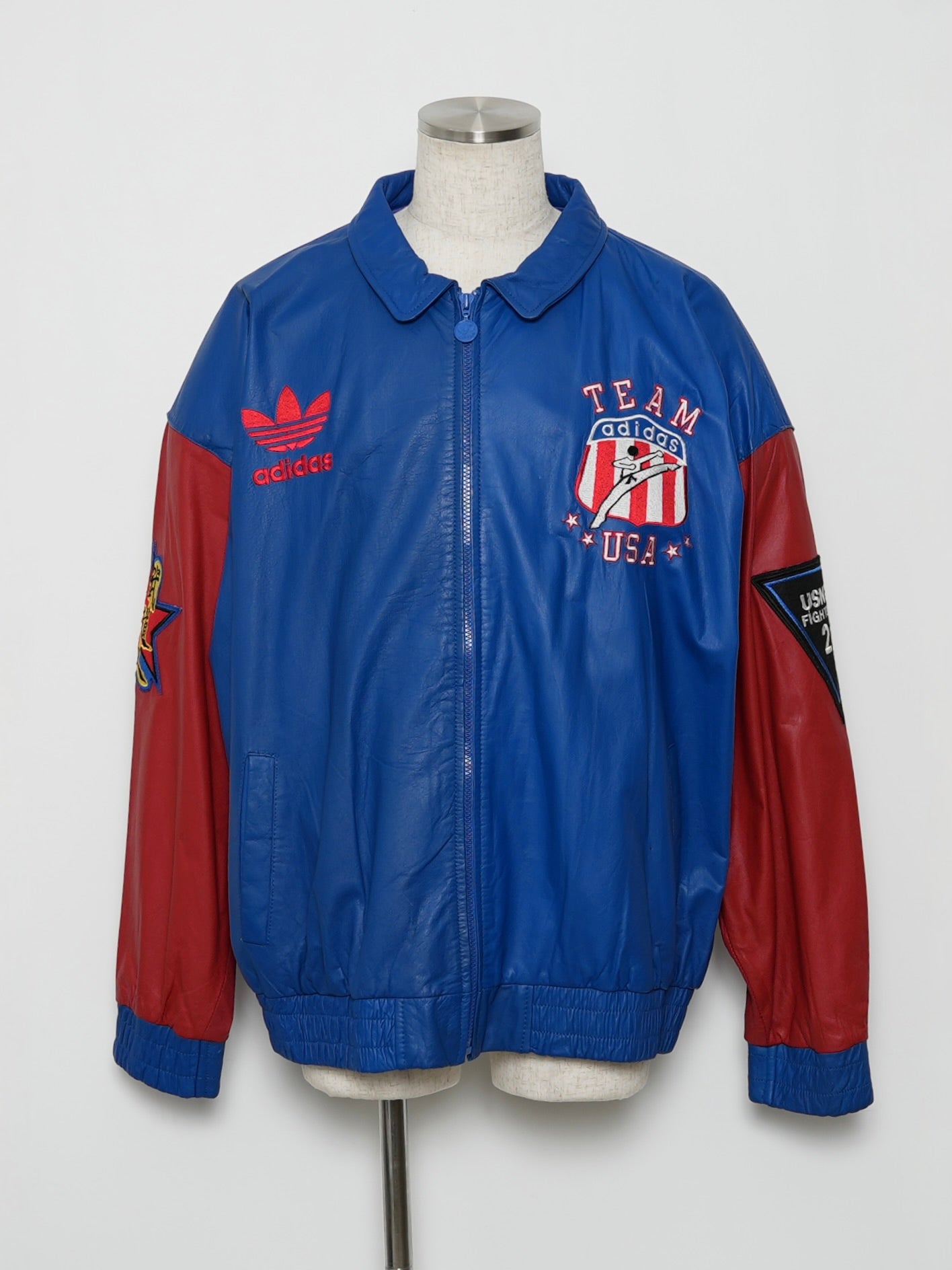 USED SPORTS COLLECTION 80's adidas 武道人 TEAM USA LEATHER JACKET
