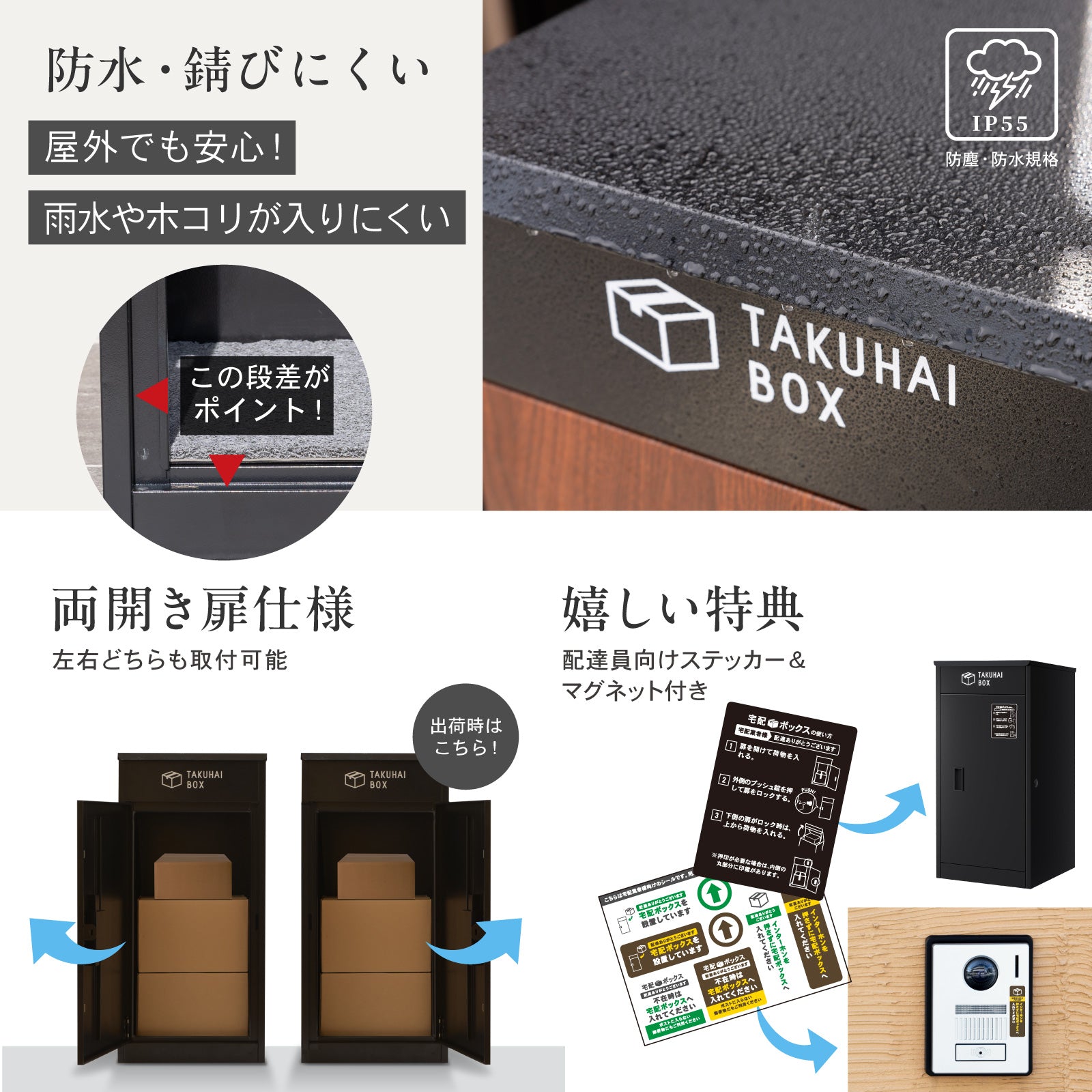 1日複数回受け取れる宅配ボックス｜戸建て用・左右開き対応 PYKES PEAK