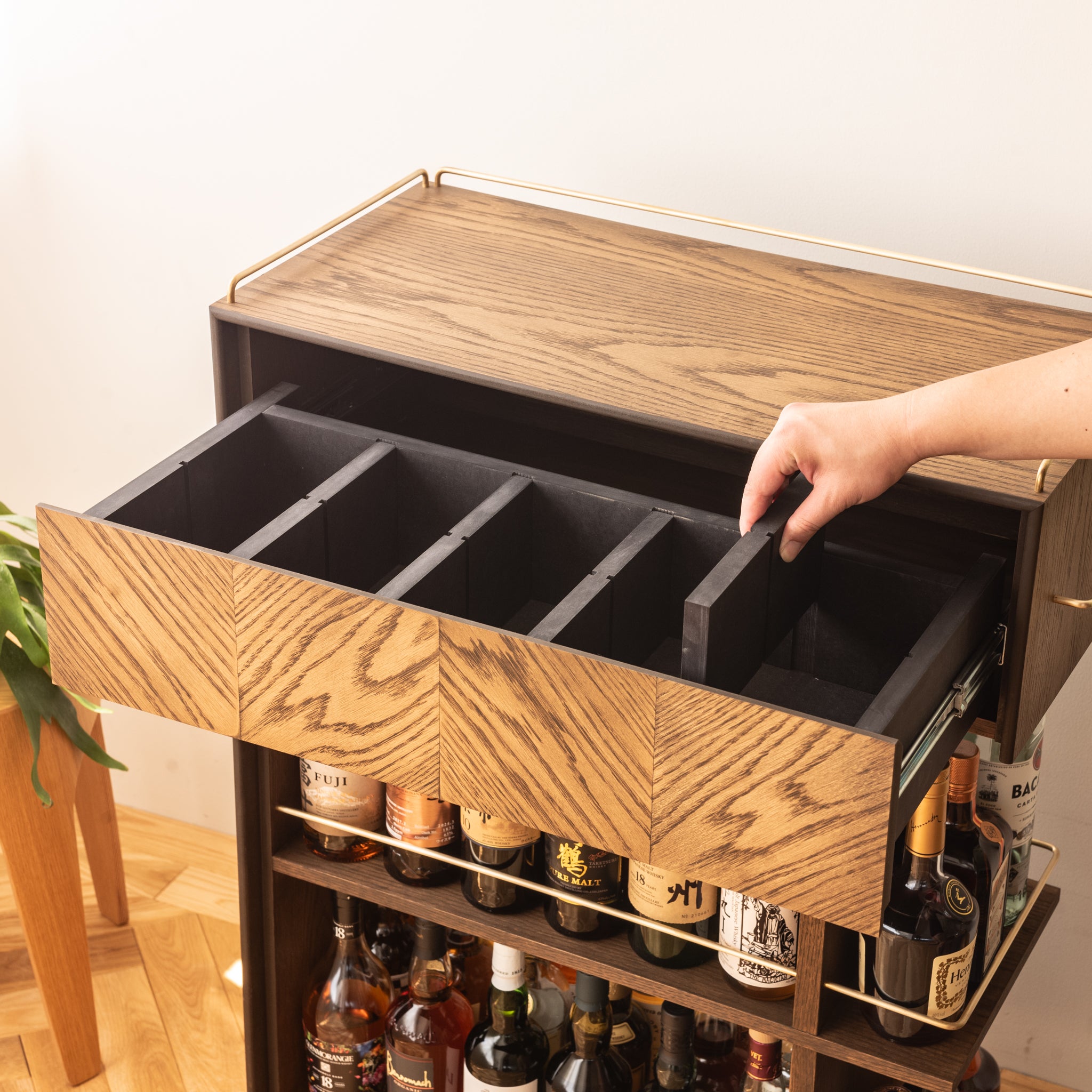 ウイスキーラック サイドバーワゴンタイプ 男前インテリア 119