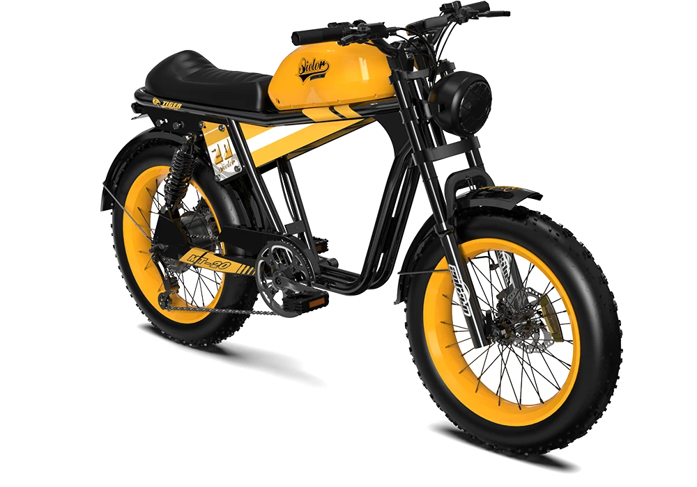 TIGER Retro Electric Bike - Cafe Racer Style, Long Range Ebike