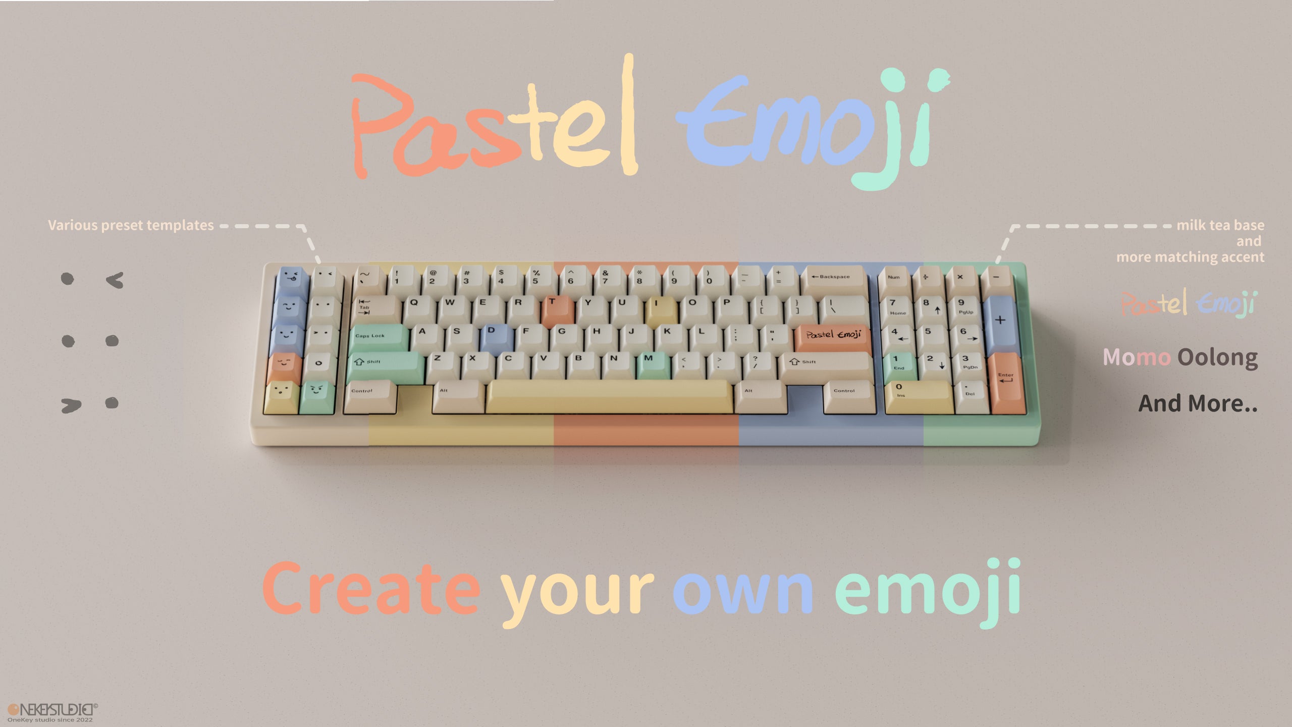 TUT Bubble Tea & Pastel Emoji Keycaps – qwertyqop