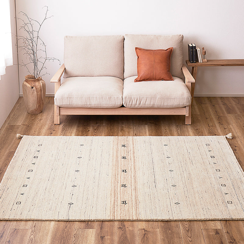 ギャベ ラグマット LORRI BUFF L16-L17 【約140×200cm/約200×200cm/約