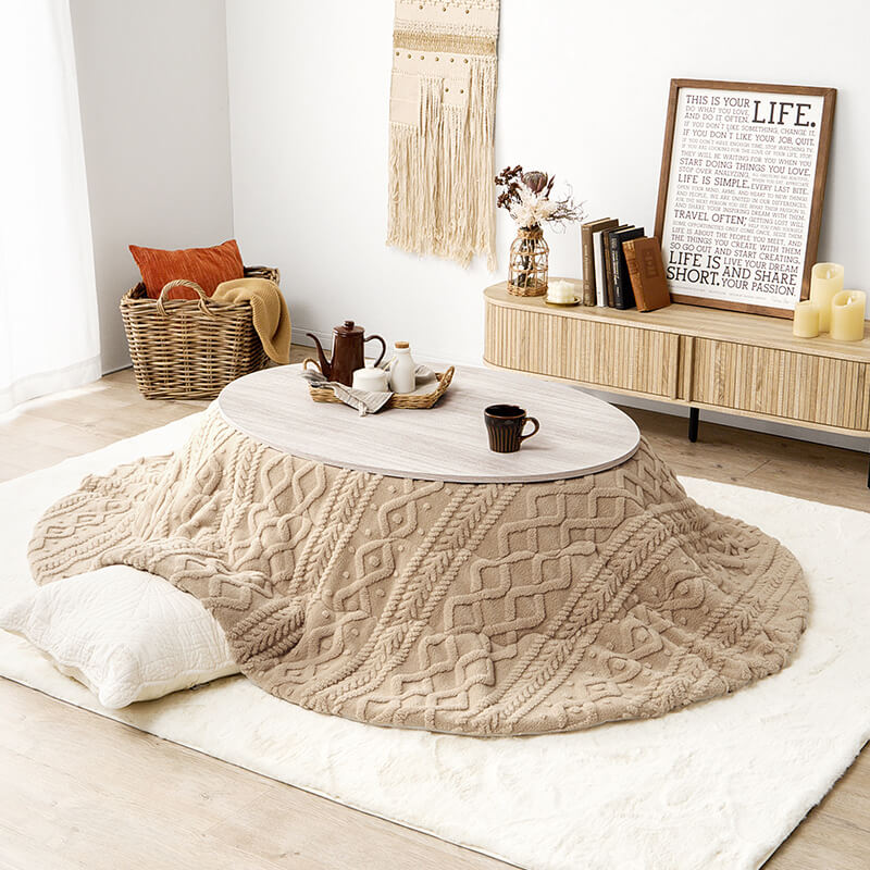 リバーシブル楕円形・円形こたつ [幅80/105][単品/セット] abel+Luna