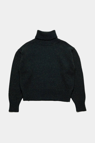Turtle Neck Knit Sweater Black Pine